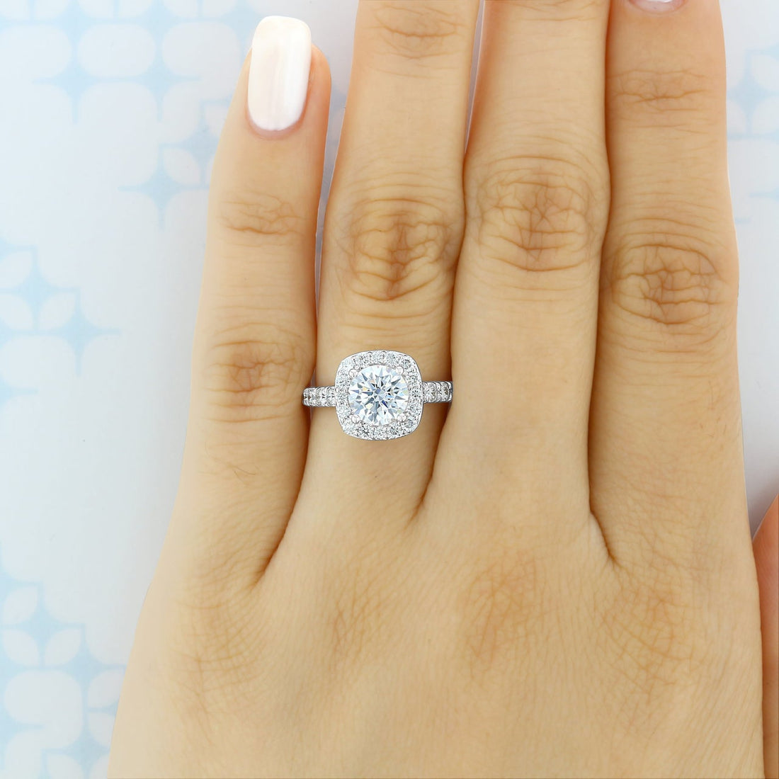 1.20CT Round Cut Unique Setting Moissanite Engagement Ring