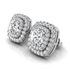 Round Cut Double Halo Moissanite Diamond Earrings for Women