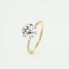 2.0 Ct  Round Cut Pave Moissanite  Diamond Engagement Ring