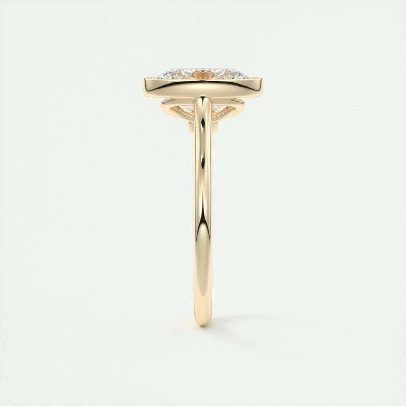 2.0 Ct Oval Solitaire Bezel Moissanite Diamond Engagement Ring