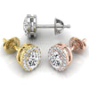 Oval Cut Moissanite Halo Diamond Stud Earrings for Her