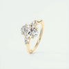 2.2 Ct Oval Three Stone Moissanite Diamond Engagement Ring
