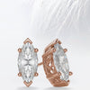 Marquise Cut Moissanite Diamond Studs Earrings in 18K White Gold