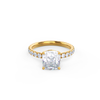 2.50CT Cushion Moissanite Solitaire Pave Setting Engagement Ring