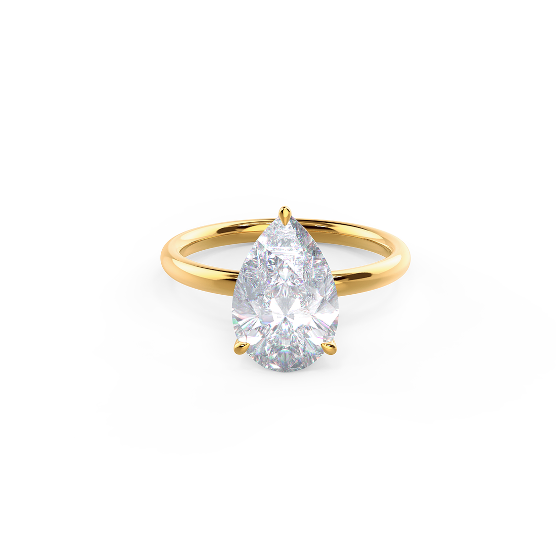 2.0ct Pear Cut Moissanite Solitaire Engagement Ring