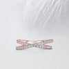 Round Cut Moissanite Criss-Cross Diamond Wedding Band for Her
