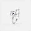 2.5 Ct Oval Pavé Moissanite Diamond Engagement Ring
