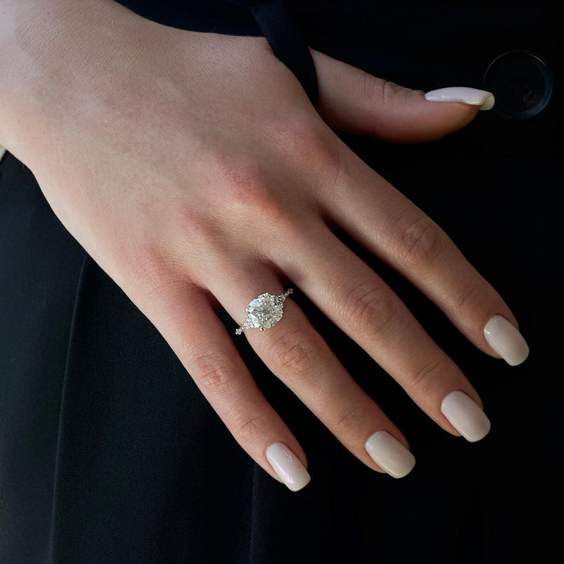 2.0 - 4.0 CT Cushion Cut CVD Diamond Pave Setting Engagement Ring