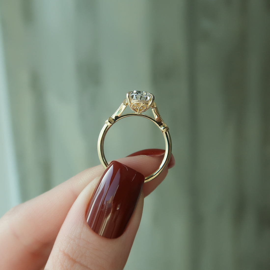 1.0 - 3.0  CT Pear Cut CVD Diamond Vintage Engagement Ring