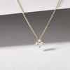 0.26 TCW Round Moissanite Diamond Leaf clover Pendent Necklace