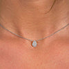 0.50 CT Pear Moissanite Diamond Halo Pendent Necklace