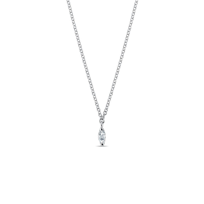 0.13 CT Marquise Moissanite Diamond Solitaire Pendent Necklace