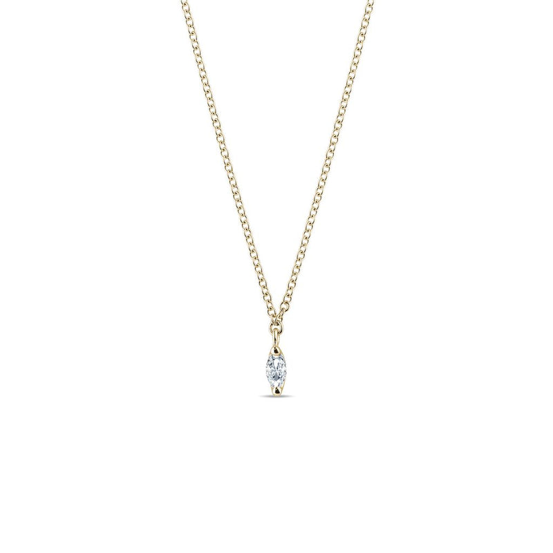 0.13 CT Marquise Moissanite Diamond Solitaire Pendent Necklace