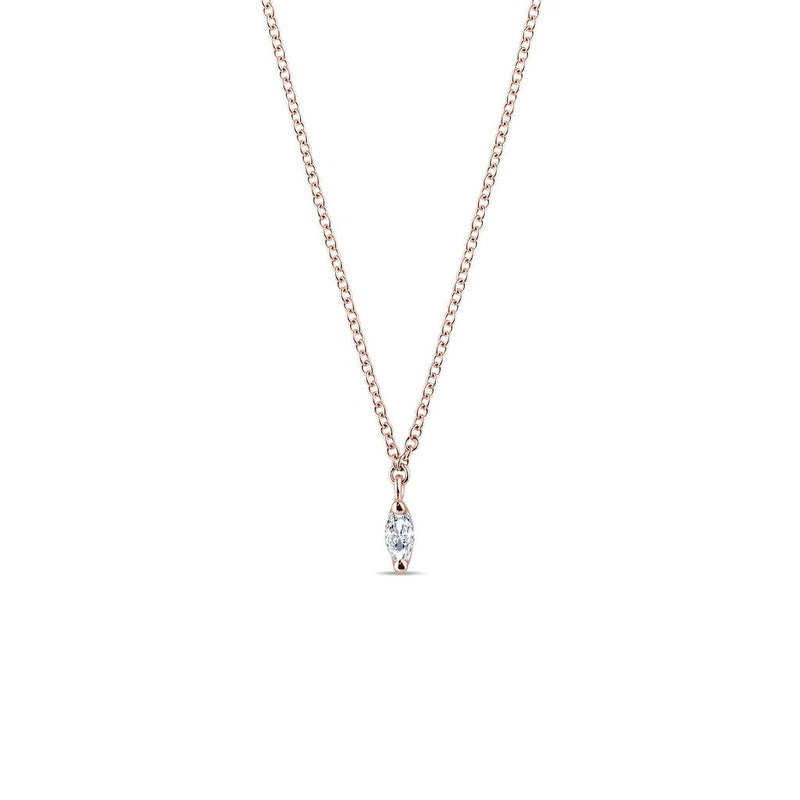 0.13 CT Marquise Moissanite Diamond Solitaire Pendent Necklace