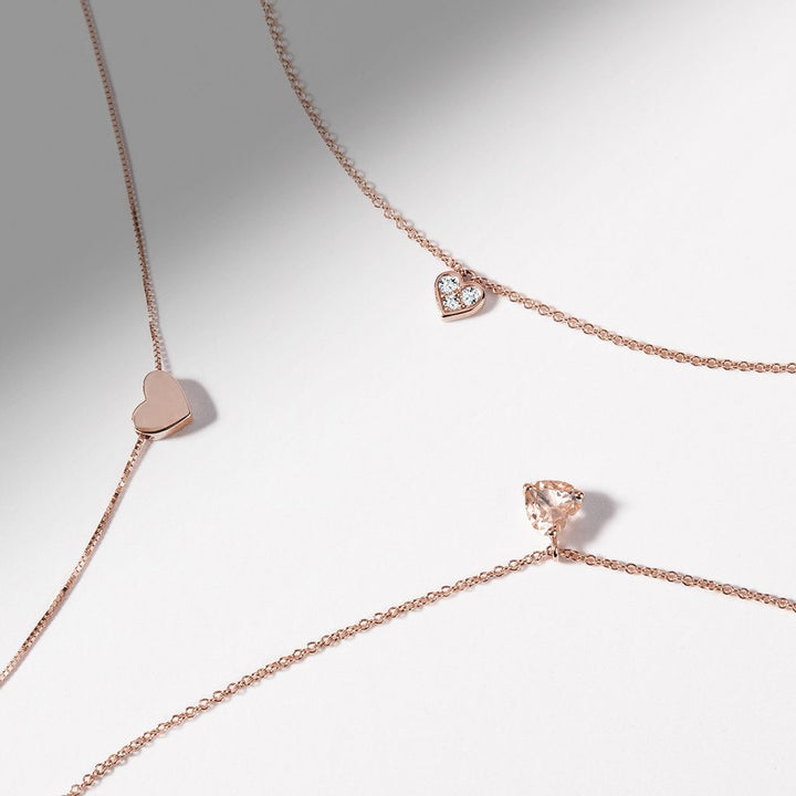 0.60 TCW Round Moissanite Diamond Heart Shaped Pendent Necklace