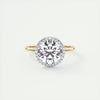 2CT Round Cut Moissanite Halo Engagement Ring