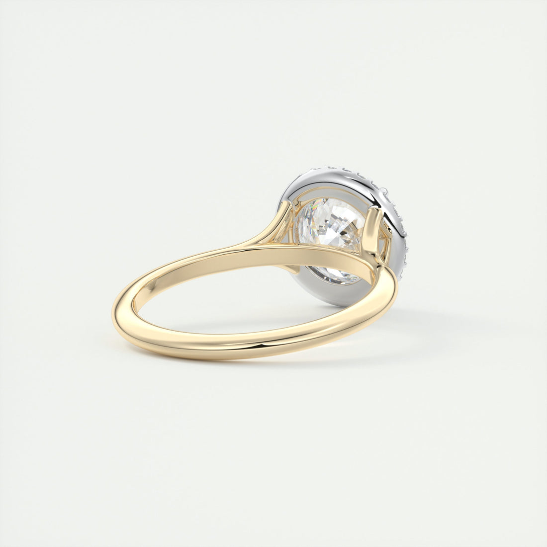 2CT Round Cut Moissanite Halo Engagement Ring