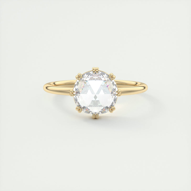 2CT Round Cut Moissanite Solitaire Double Prong Engagement Ring