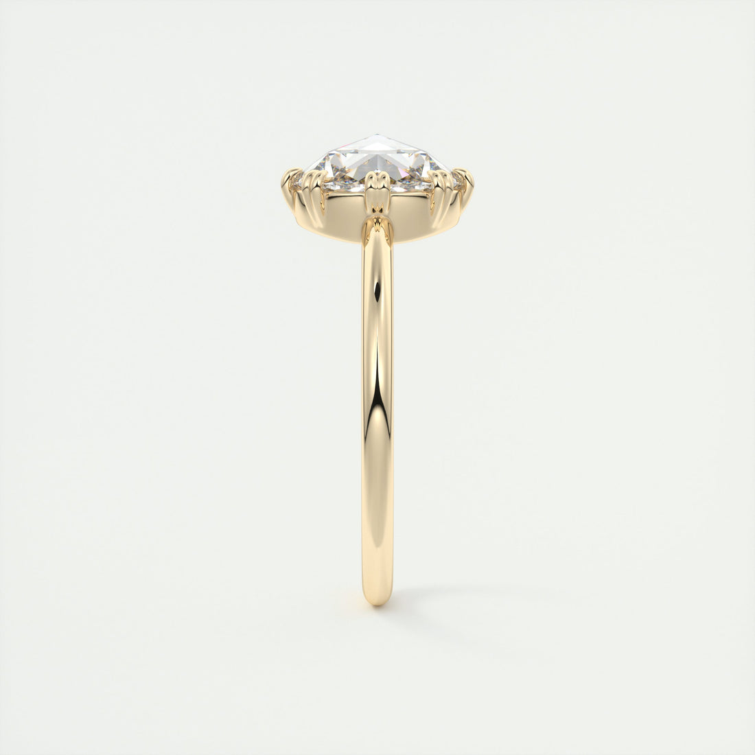 2CT Round Cut Moissanite Solitaire Double Prong Engagement Ring