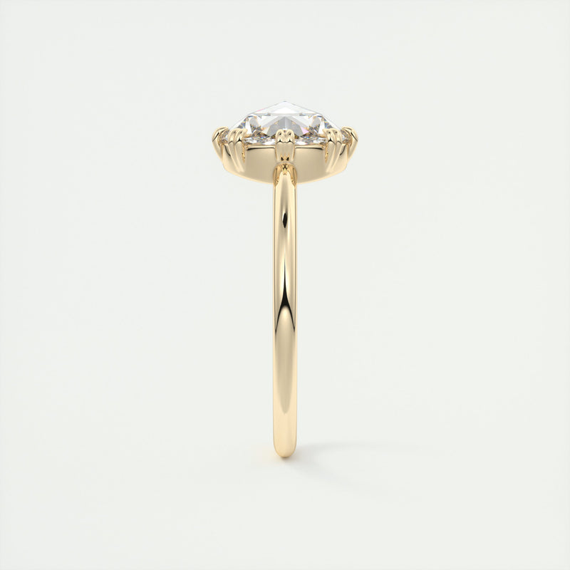 2CT Round Cut Moissanite Solitaire Double Prong Engagement Ring