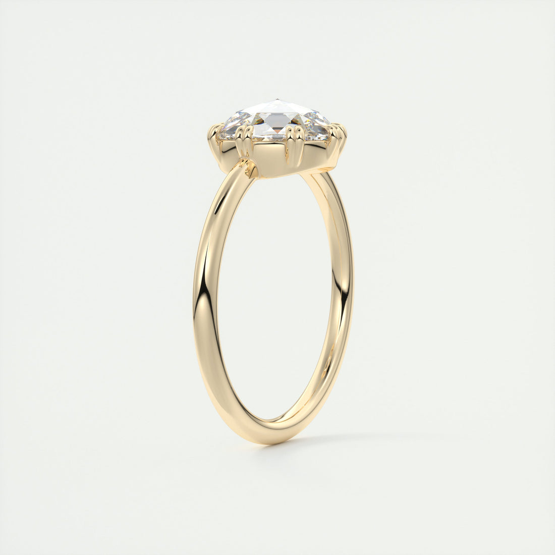 2CT Round Cut Moissanite Solitaire Double Prong Engagement Ring