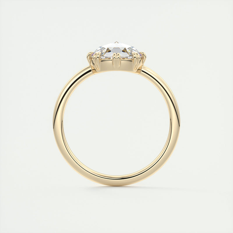 2CT Round Cut Moissanite Solitaire Double Prong Engagement Ring