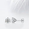 Round Cut Moissanite Diamond Stud Earrings in 14K White Gold