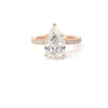 1.50 -3.08 CT Pear CVD Diamond Pave Setting Engagement Ring
