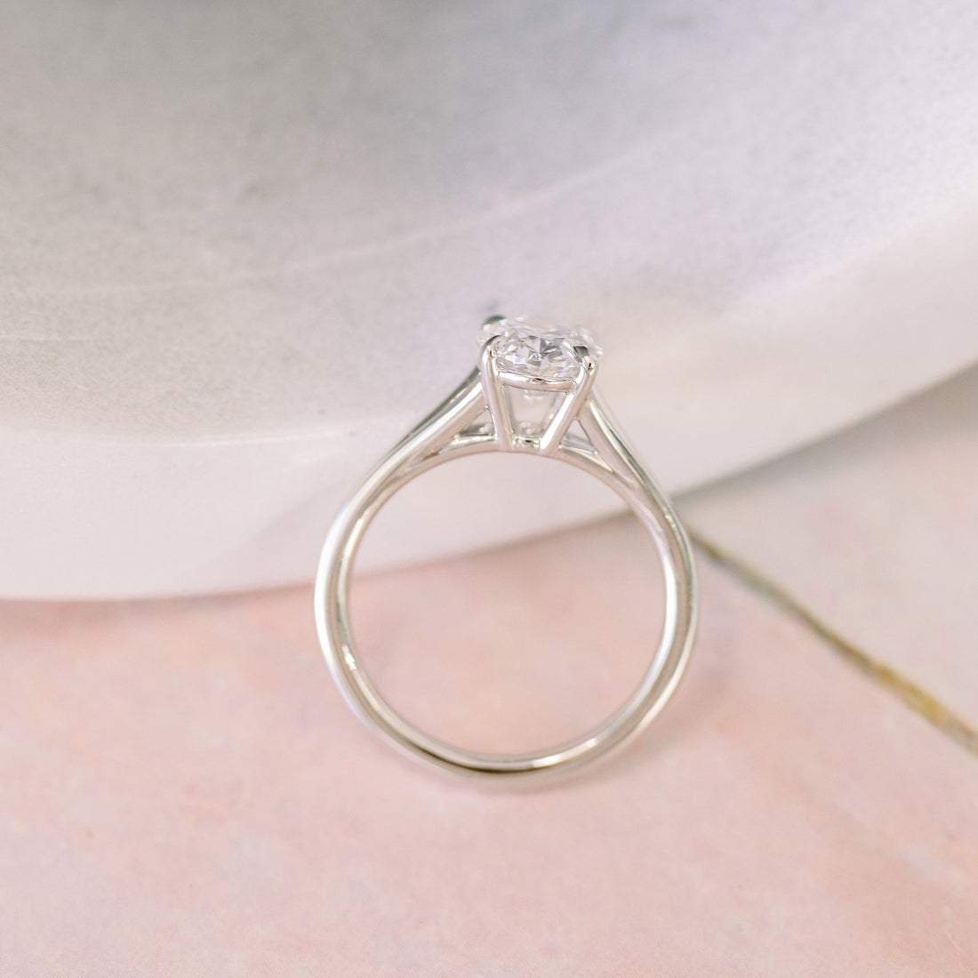 1.50ct Round Moissanite Solitaire Split Shank Style Engagement Ring