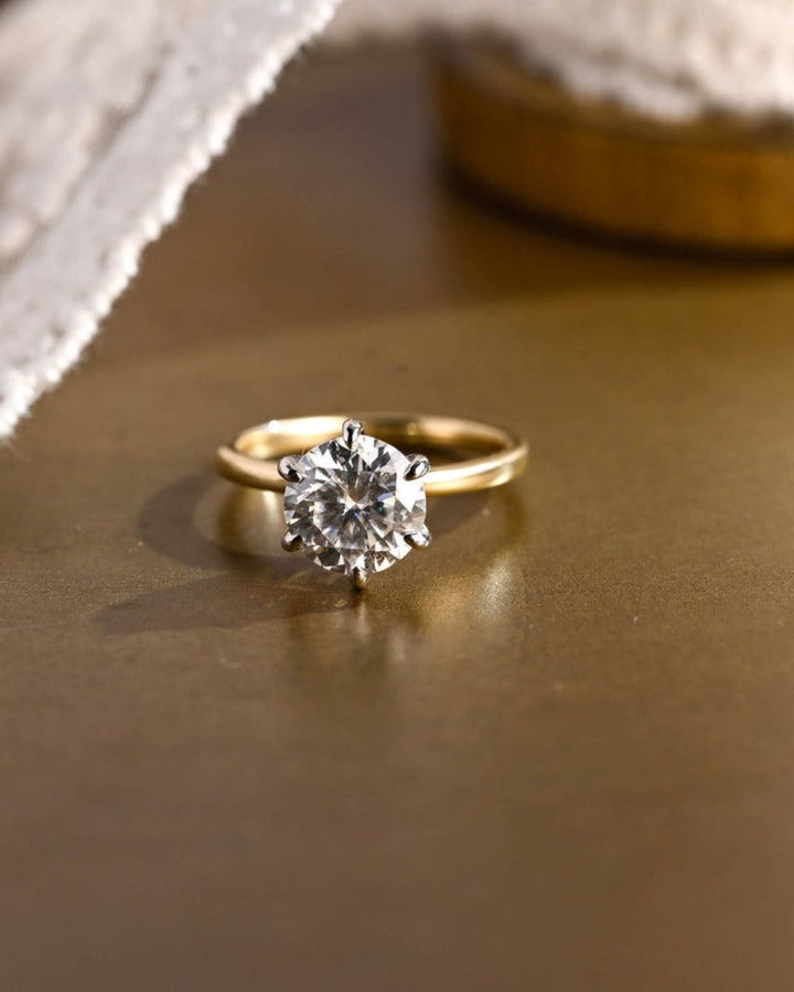 1.0 - 3.0 CT Round CVD Diamond Solitaire Engagement Ring