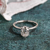1.0-3.0 CT Oval Cut CVD Diamond Solitaire Engagement Ring