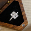 1.0 - 3.0 CT Radiant  CVD Diamond Pave Setting Engagement Ring