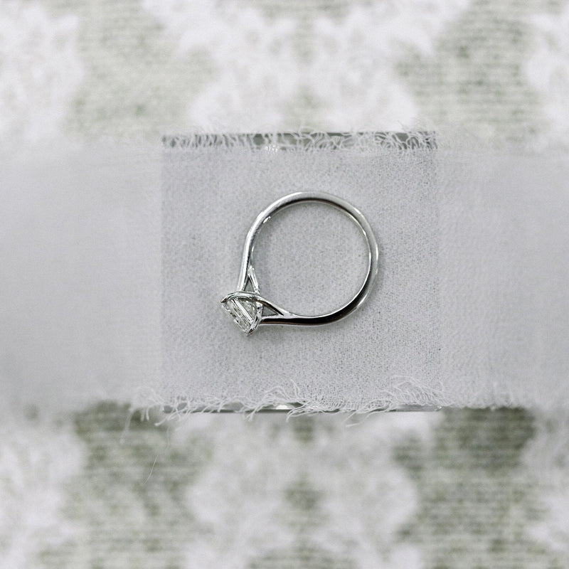 1.0ct Princess Cut Moissanite Solitaire Style Engagement Ring