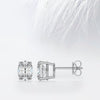 Round Cut Moissanite Drop Diamond Earrings in 10K Gold
