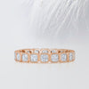 Asscher Cut Moissanite Bezel Set Eternity Diamond Wedding Band