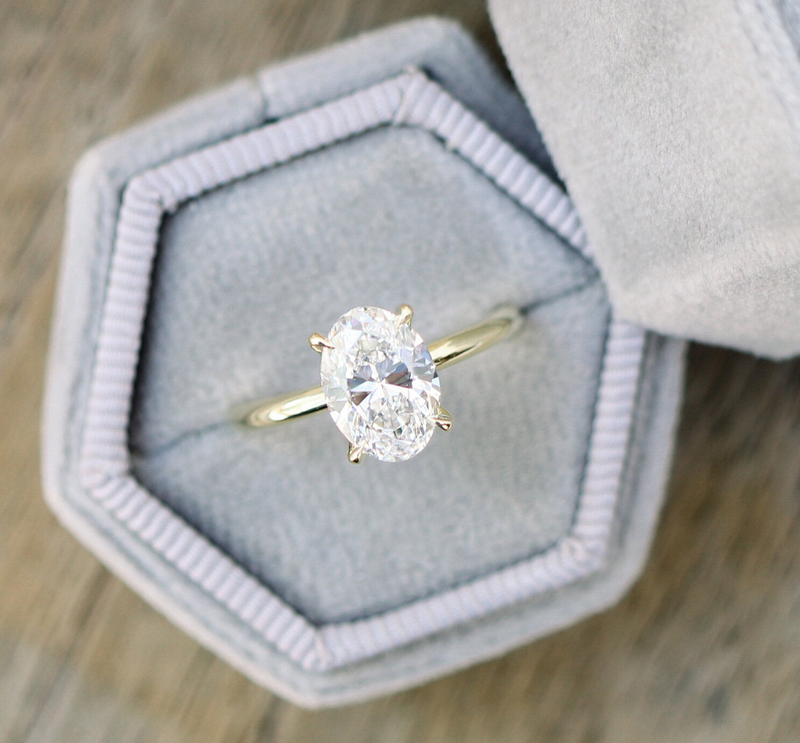 1.75ct Oval Cut Solitaire Moissanite Engagement Ring