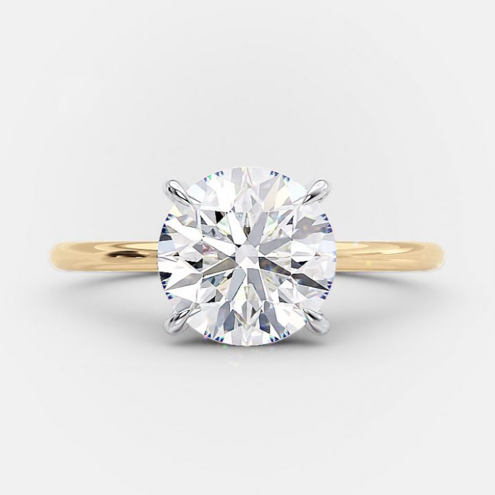 2.0ct Round Brilliant Cut Moissanite Solitaire Engagement Ring