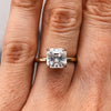 4.0CT Asscher Moissanite Solitaire Diamond Engagement Ring