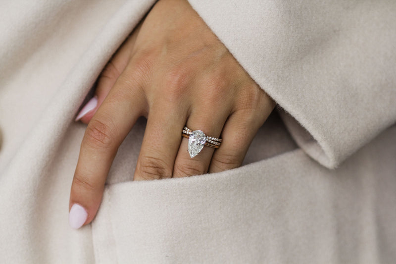 4.50CT Pear Cut Moissanite Solitaire Engagement Ring