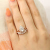 1.60CT Pear Cut Moissanite Halo Bridal Ring Set