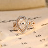 1.0 - 3.0 CT Pear CVD Diamond Double Halo Engagement Ring