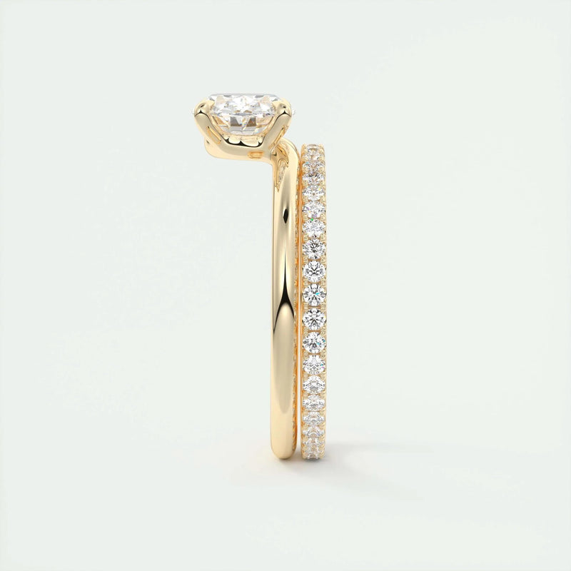 2.0 Ct Oval East West Cantilever Solitaire Moissanite Engagement Ring