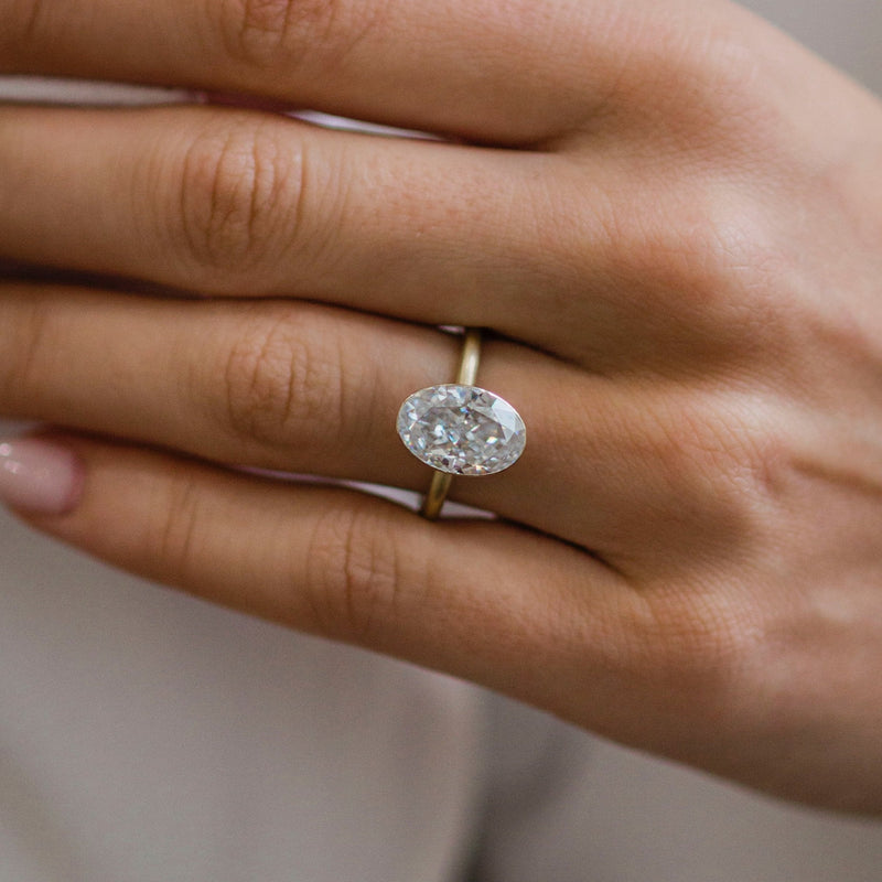 4.0CT Oval Cut Moissanite Solitaire Engagement Ring