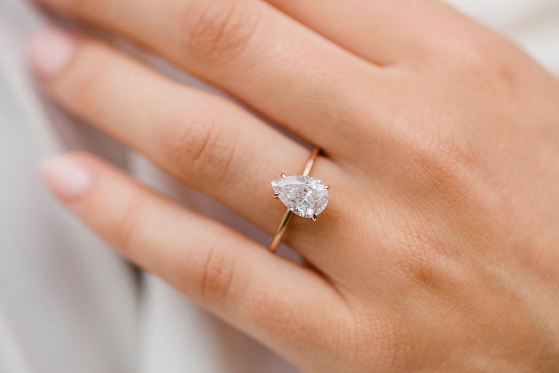3.85CT Oval Moissanite Triple Pave Setting Engagement Ring