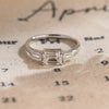 1.0-3.0 CT Emerald CVD Diamond Three Stone Style Engagement Ring