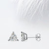Trillian Cut Moissanite Diamond Stud Earrings in 14K White Gold