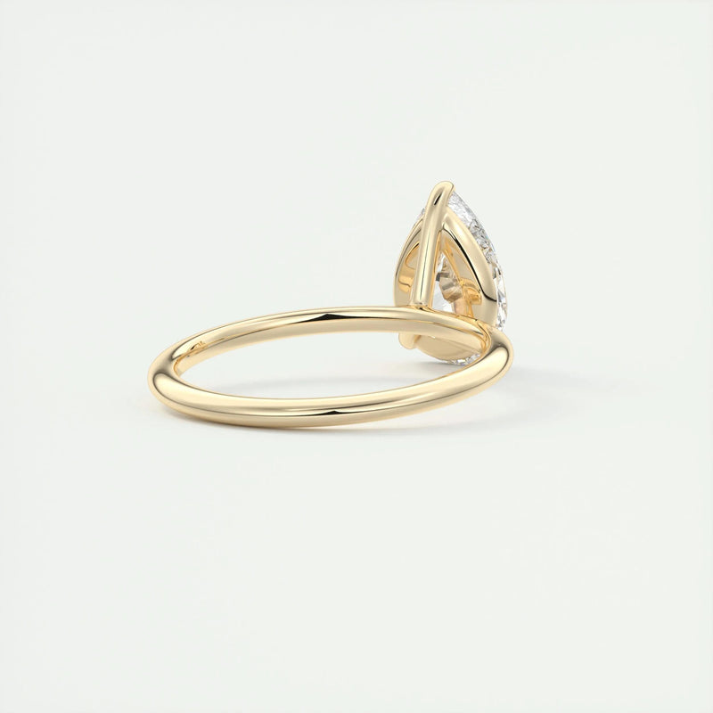 2.2 Ct Solitaire Pear Cut Moissanite Diamond Engagement Ring