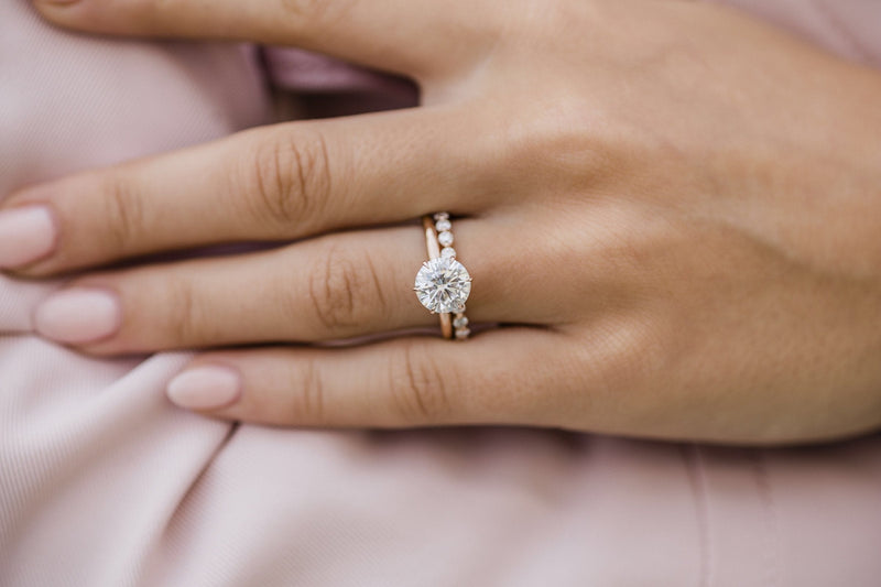 1.10 - 3.10 CT Round Cut Moissanite Solitaire Diamond Engagement Ring