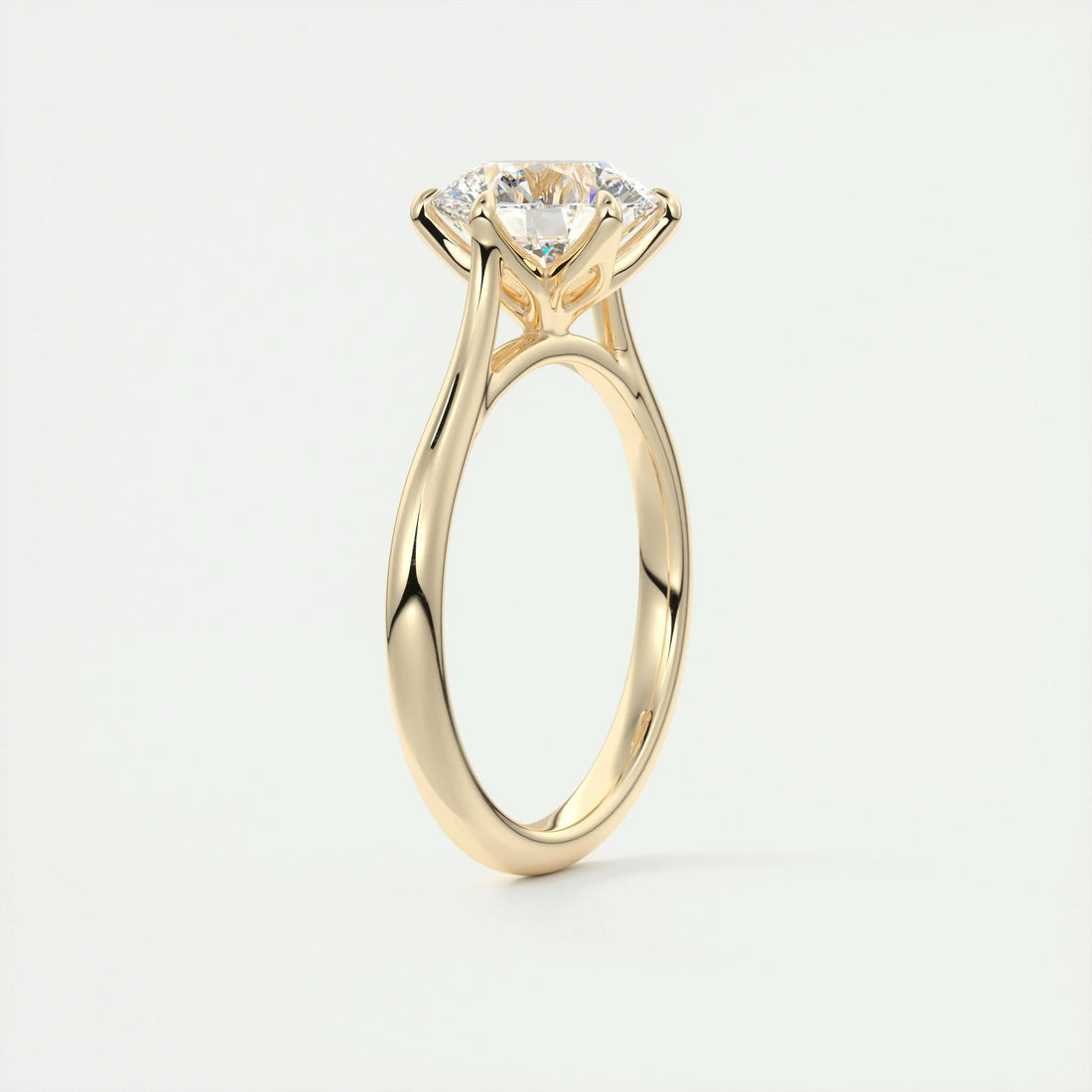 1.8 Ct Round Solitaire Moissanite Diamond Engagement Ring