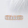 3.60mm Emerald Cut Moissanite Bezel Set Eternity Diamond Wedding Band